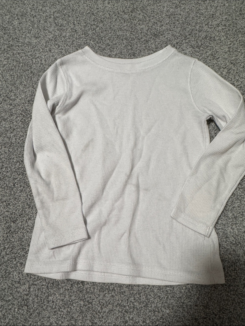 Old Navy Girls' Long Sleeve White Thermal Tee